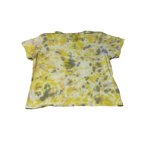 Agolde Women's Linda Boxy T-Shirt Dip Dye Yellow Tee Short Sleeve sz XS X Small - Picture 10 of 10